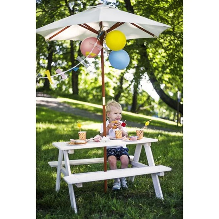 Baštenska garnitura KINDER HOME, Dečiji sto za piknik, Kišobran anti-UV 30+