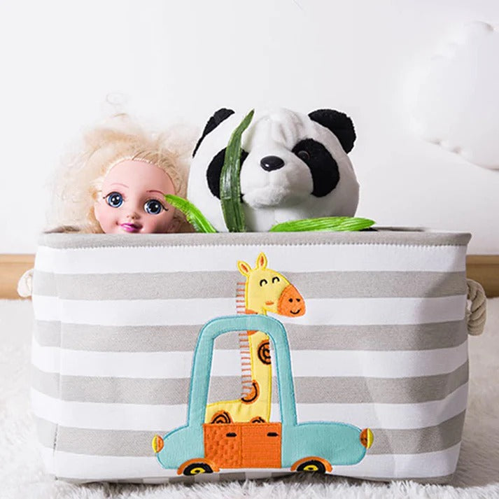 Kutija za odlaganje igračaka, odeće, kozmetike, sklopiva, sa pogodnim ručkama, za dečiju sobu, spavaću sobu, dnevnu sobu - žirafa