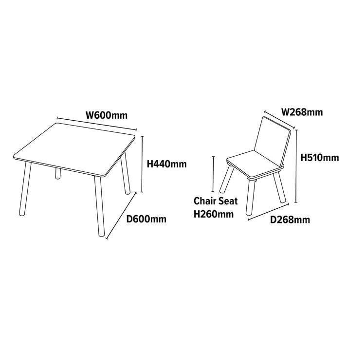 Dečiji sto sa 2 stolice KINDER HOME drveni set