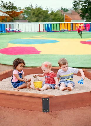 Veliki dečiji peščanik KINDER HOME, drveni osmougaonik, vodootporna navlaka