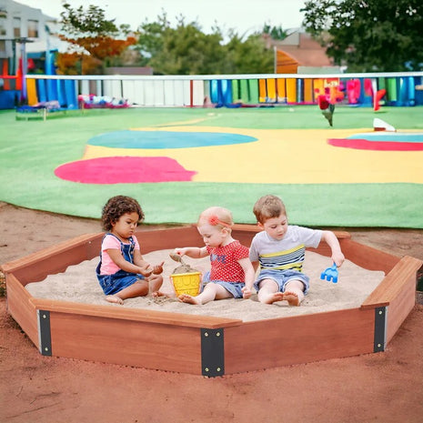 Veliki dečiji peščanik KINDER HOME, drveni osmougaonik, vodootporna navlaka