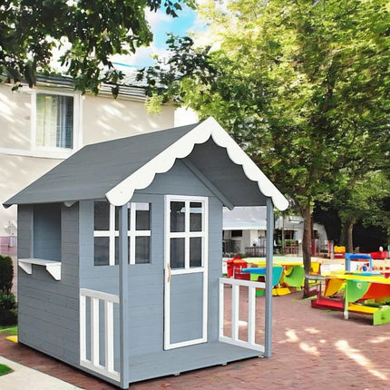 Drvena dječja kućica KINDER HOME za igre na otvorenom u dvorištu i bašti