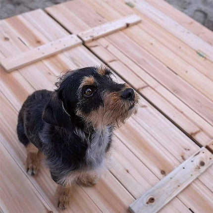 Veliki dječji pijesamsa klupama i preklopnim poklopcem KINDER HOME drveni