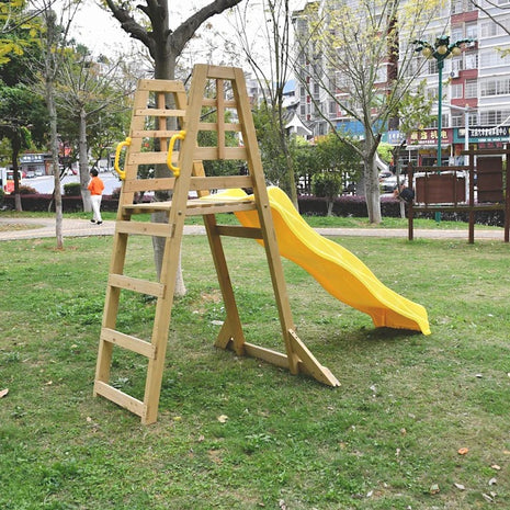 Dečija drvena penjalica sa toboganom KINDER HOME