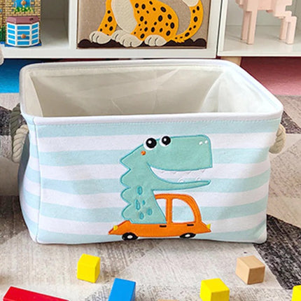 Kutija za odlaganje igračaka, odjeće, kozmetike, sklopiva, sa pogodnim ručkama, za dječju sobu, spavaću sobu, dnevnu sobu - Dinosaurus