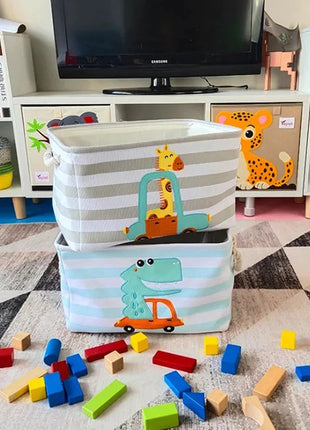 Kutija za odlaganje igračaka, odeće, kozmetike, sklopiva, sa pogodnim ručkama, za dečiju sobu, spavaću sobu, dnevnu sobu - Dinosaurus