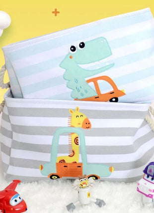 Kutija za odlaganje igračaka, odeće, kozmetike, sklopiva, sa pogodnim ručkama, za dečiju sobu, spavaću sobu, dnevnu sobu - Dinosaurus