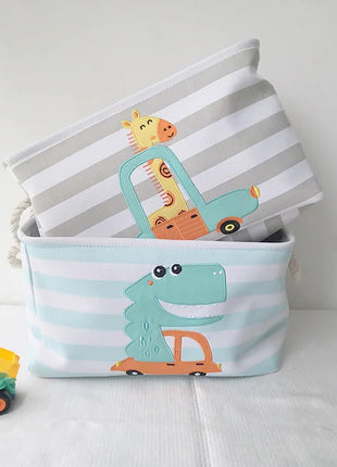 Kutija za odlaganje igračaka, odeće, kozmetike, sklopiva, sa pogodnim ručkama, za dečiju sobu, spavaću sobu, dnevnu sobu - Dinosaurus