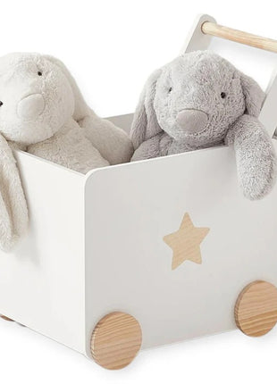 KINDER HOME Kutija za igračke sa točkićima, drvena, bela
