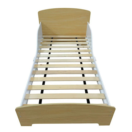 Dječji drveni krevet sa zaštitom i ramom za dušek 140x70 cm – KINDER HOME