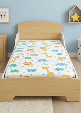 Dečiji drveni krevet sa zaštitom i ramom za dušek 140/70 cm – KINDER HOME
