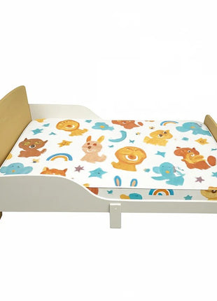 Dečiji drveni krevet sa zaštitom i ramom za dušek 140/70 cm – KINDER HOME