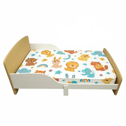 Dječji drveni krevet sa zaštitom i ramom za dušek 140x70 cm – KINDER HOME