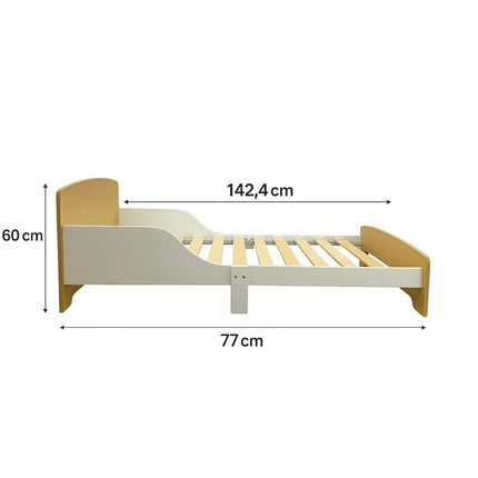 Dječji drveni krevet sa zaštitom i ramom za dušek 140x70 cm – KINDER HOME