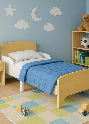 Dečiji drveni krevet sa zaštitom i ramom za dušek 140/70 cm – KINDER HOME