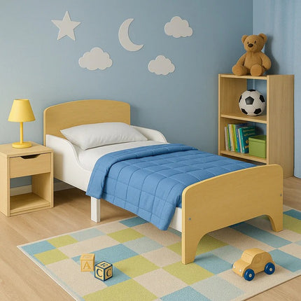 Dječji drveni krevet sa zaštitom i ramom za dušek 140x70 cm – KINDER HOME