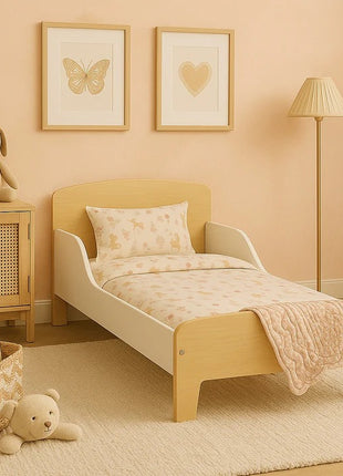 Dečiji drveni krevet sa zaštitom i ramom za dušek 140/70 cm – KINDER HOME