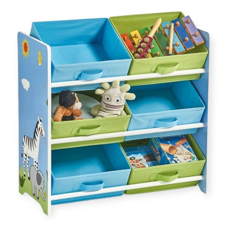 Organizator za igračke KINDER HOME, Polica za dečiju sobu sa kutijama za odlaganje, SAVANA