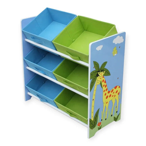 Organizator za igračke KINDER HOME, Polica za dečiju sobu sa kutijama za odlaganje, SAVANA