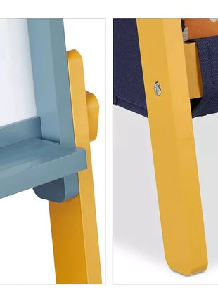 Dečija drvena tabla sa magnetima na postolju, za učenje, crtanje i skladištenje - DUH
