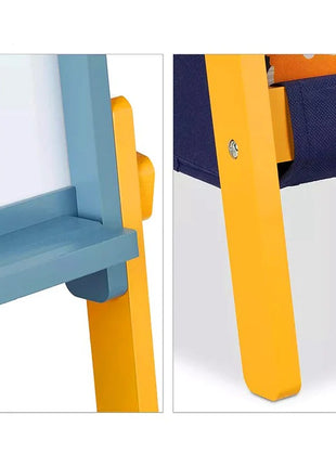 Dečija drvena tabla sa magnetima na postolju, za učenje, crtanje i skladištenje - DUH