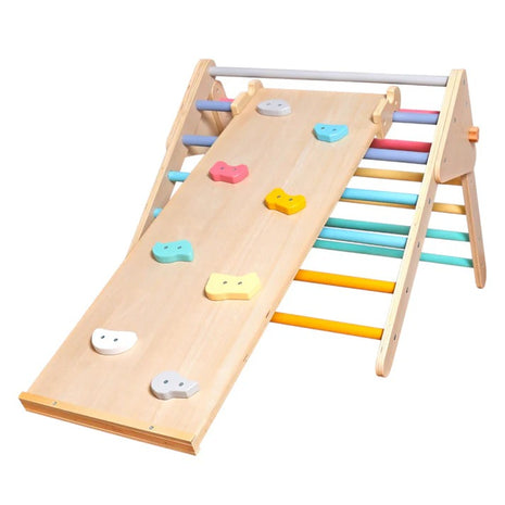 Pikler trougao KINDER HOME 2 u 1 Drvena penjalica i tobogan