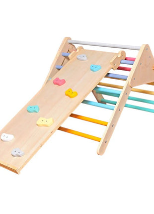 Pikler trougao KINDER HOME 2 u 1 Drvena penjalica i tobogan